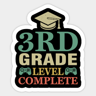 3rd grade level complete Video Gamer Graduation Cute Sticker